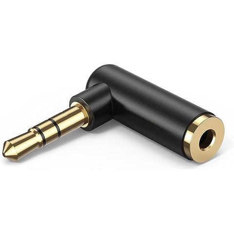 3.5mm AUX Stereo Right-Angle Male to Female Audio Adapter TRS 90° 3 Pole (M67)
