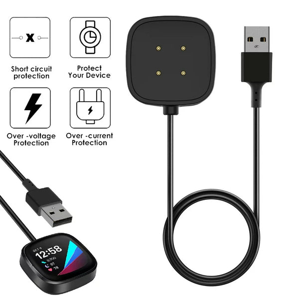 USB Charger Cable For Fitbit Versa lite Versa 2 3 4 Sense Sense 2