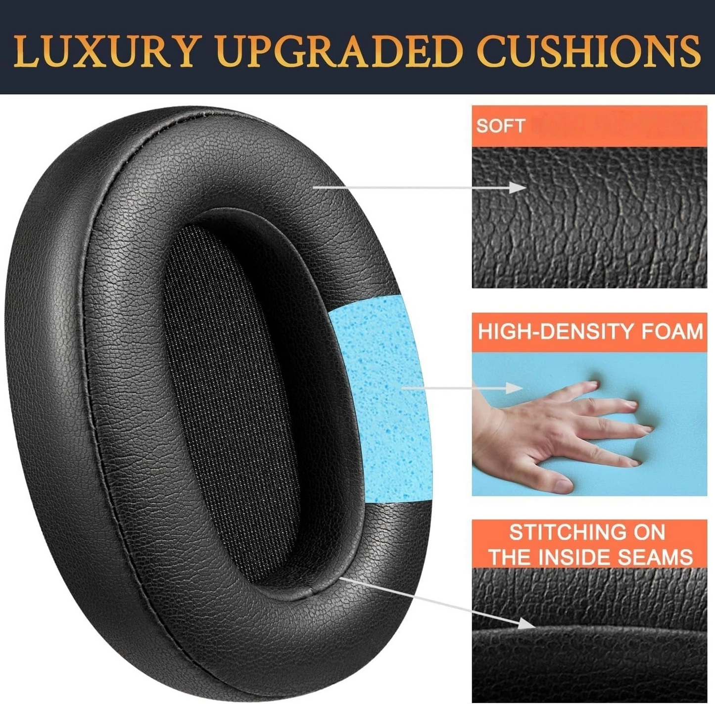 1 Pair Ear Pads Cushions for Sony WH-XB900N CH710N/720N RF400 RF895RK Headphones MS83