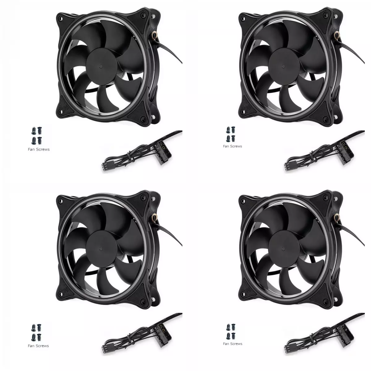 Desktop Computer Chassis Cooling RGB Fan Mute Chassis Fan 12cm 3+4 Pin Plug QS208
