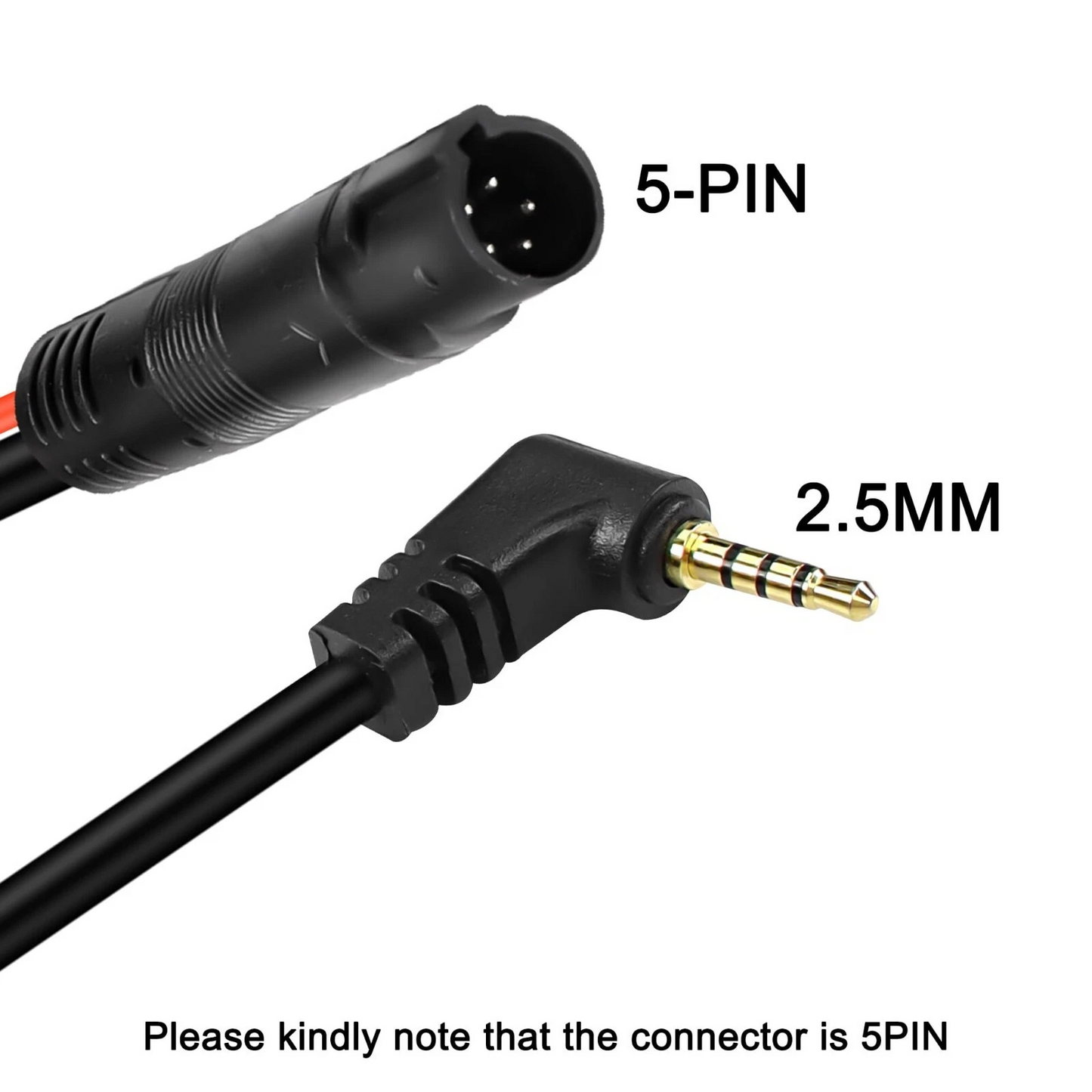 5 Pin Dash Cam Cable 2.5mm Male Plug Rear View Camera Extension for Car Truck PS24