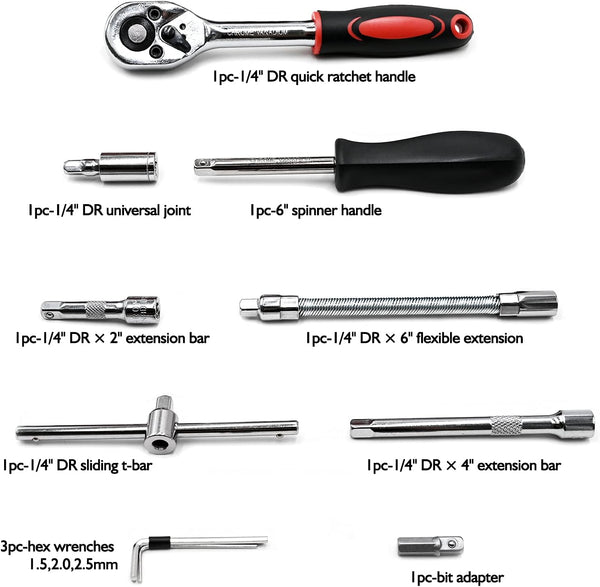 46 in 1 Socket Wrench Tool Set W/ Case (JS83)