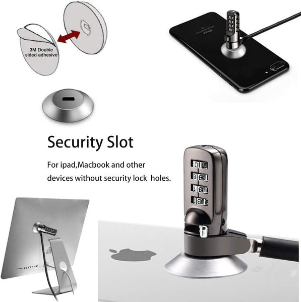 Tablet Phone Pad Laptop Computer Lock Security 4 Digit Password For PC Pros (LS72+75)