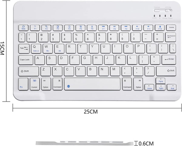 Ultra-Slim Bluetooth Keyboard Mini Wireless Rechargeable For IOS Windows Android