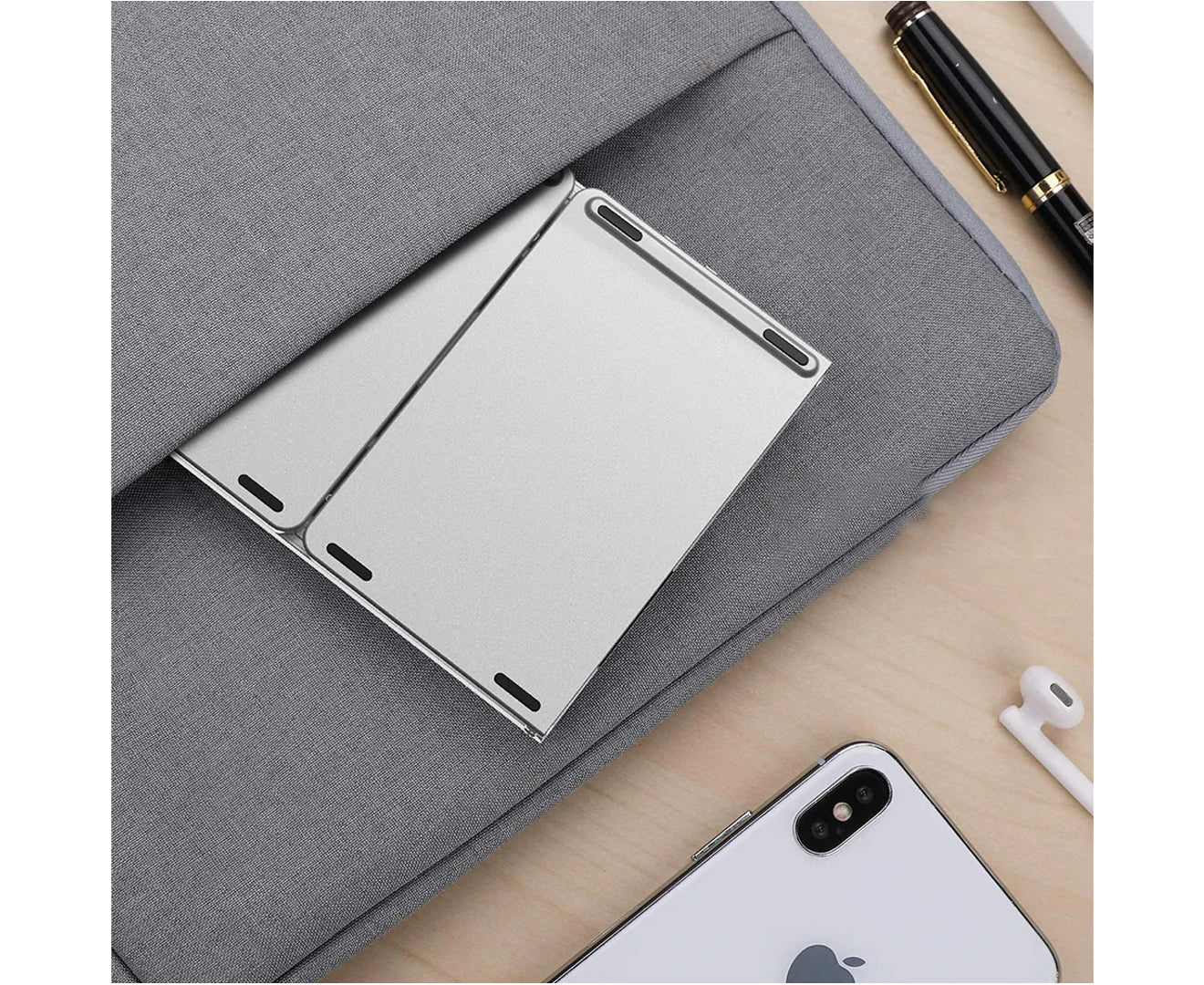 Tri-Fold Bluetooth Keyboard W/Touchpad Mouse Mini Wireless Android IOS Windows (NS17)