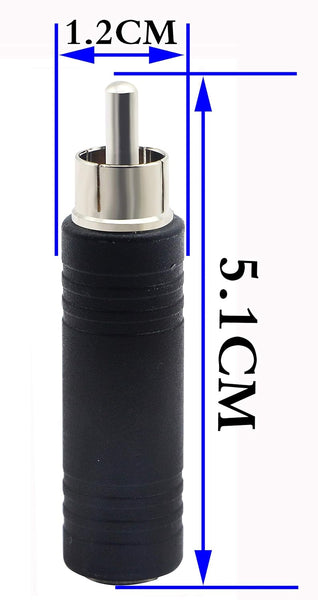 RCA Male to 6.35mm Audio Mono Female Plug Jack Adapter Converter Connector (M70)