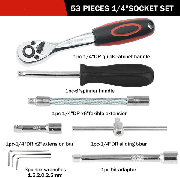 53 in 1 Socket Wrench Tool Set W/ Case (JS8.4)