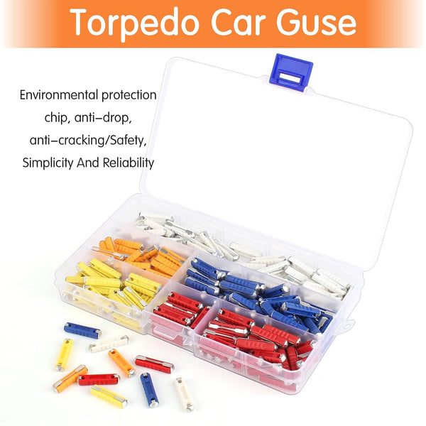 200pcs Ceramic Continental Fuses Torpedo Bullet Fuse Classic Car Fuse Kit For Car Pros