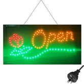 OPEN LED Neon Sign W/ Flower 48X25cm Ready-Made LED Signs