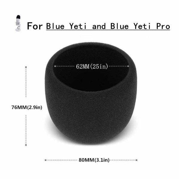 2pcs Of Pop Filter Windscreen Microphone Sponge Foam Cover For Blue Yeti Pro Mic (JS18)