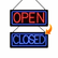 12V Epoxy 'Open | Closed' LED Sign 60cm x 30cm w/ 3 Modes & Power Adapter Ready-Made LED Signs
