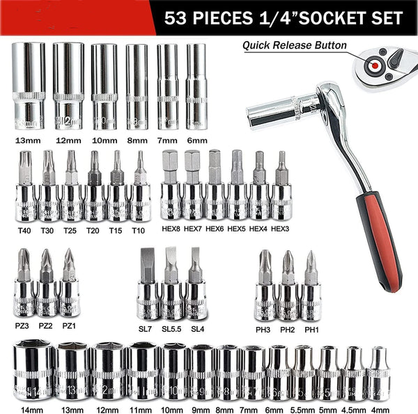 53 in 1 Socket Wrench Tool Set W/ Case (JS8.4)