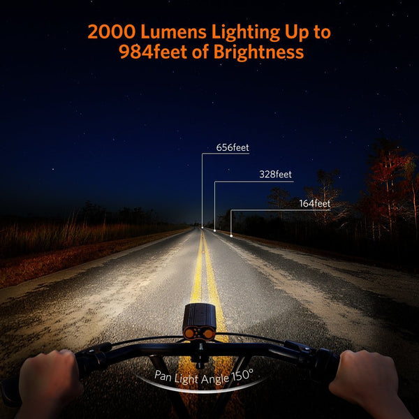 Bike Rechargeable Front Light (KS42) 2400Lm Headlight W/ Dual T6 LEDs
