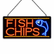 12V Epoxy 'Fish & Chips' LED Sign 48cm x 24cm w/ 2 Modes & Power Adapter Ready-Made LED Signs