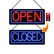 HQ 12V Epoxy 'Open | Closed' LED Sign 48cm x 24cm w/ 2 Modes & Power Adapter Ready-Made LED Signs