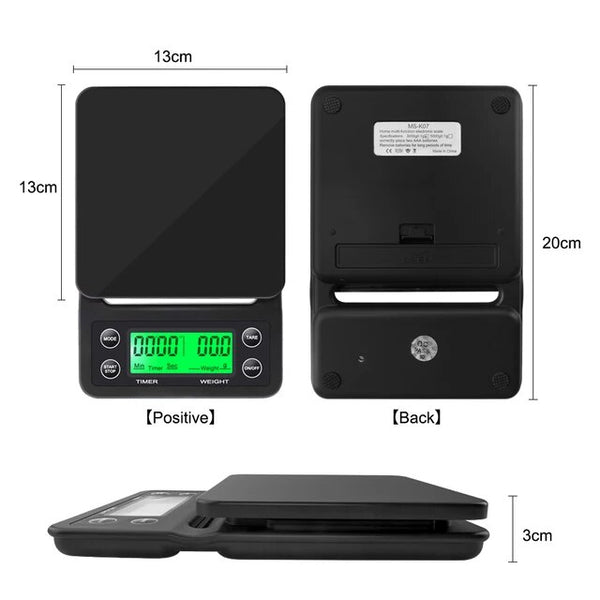 Digital 5kg 0.1g Coffee Scale W/ Timer (QS68)