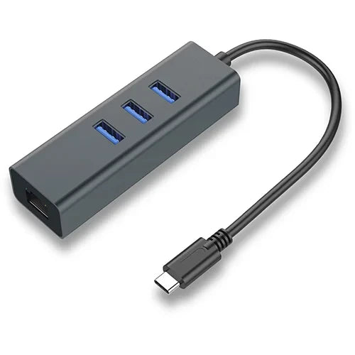 Aluminum USB-C HUB Type-C Multi USB 3.0 Port W/ RJ45 Ethernet Adapter 1000Mbps For PC Pros