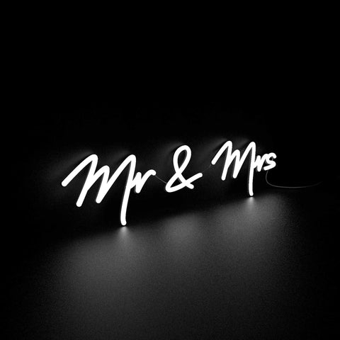 Mr & Mrs LED Sign Neon Wedding Light 12V Bright White