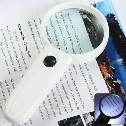 Portable 65mm 4X Handheld Magnifier With High-Quality Magnifying Glass LED Light (QS121)