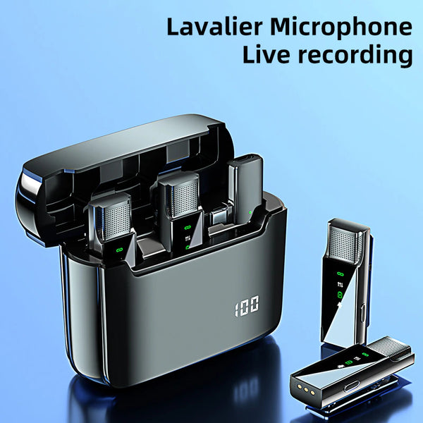 Wireless Lavalier Microphone For IOS/Type-C Android Live Stream W/ Charging Case