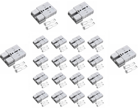 20pcs Anderson Style Plug Connectors 50 AMP 6AWG 12-24V DC Power For Car Pros (JS84)