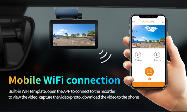 Car Dash Cam UHD 1296P WiFi APP Video Recorder (QS194)