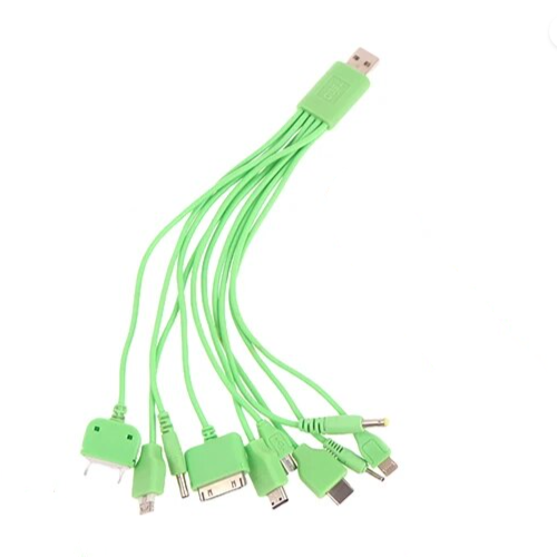 10 In 1 USB Charging Cable Green Universal Multifunction Charger Cable (KS62)