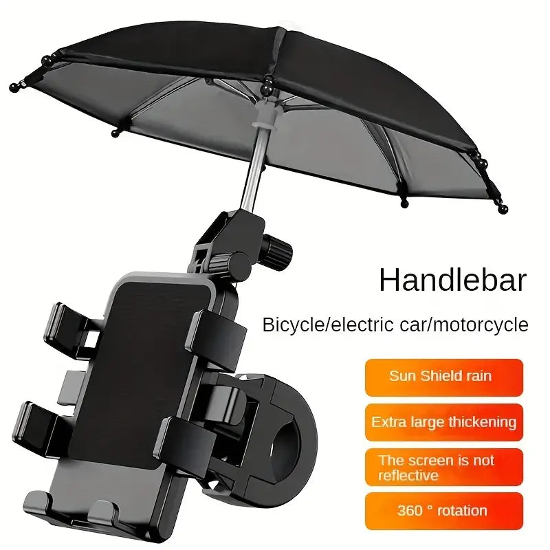 Bike Phone Holder W/ Mini Umbrella Handlebar Mount (114.1)