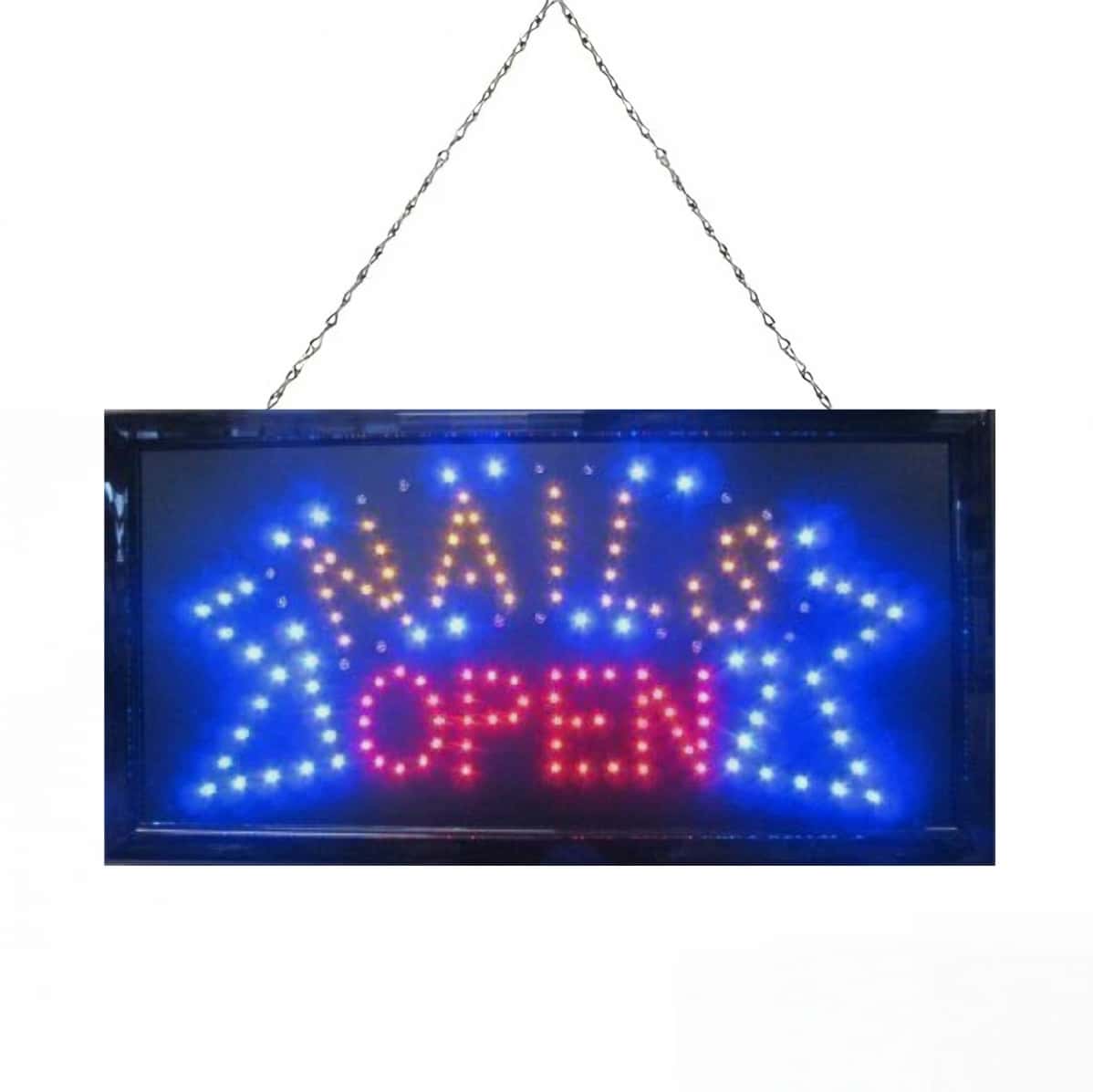 NAILS OPEN LED NEON SIGN LIGHT Plate for Business beauty nails shop 4 ...