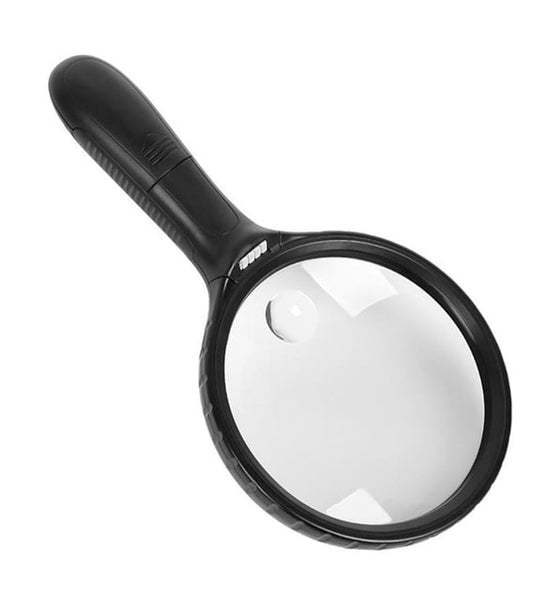 Extra Large Magnifying Glass Magnifier Handheld W/ 4 Light 3x 6x Magnification (QS101)