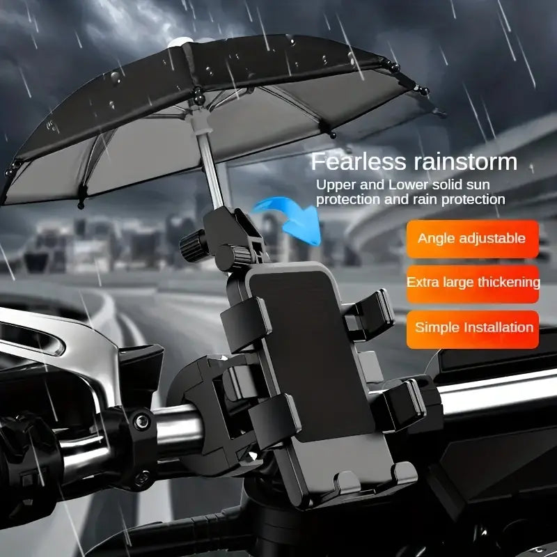 Bike Phone Holder W/ Mini Umbrella Handlebar Mount (114.1)