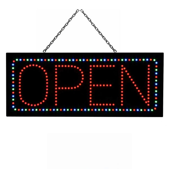 Epoxy OPEN LED Sign LARGE 81x33cm Shop Business Bright Colorful 12V F ...