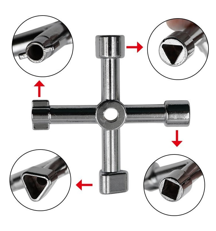 4 In 1 Universal Sliver Cabinet Cross Wrench Key (FS11) Triangle Lift ...