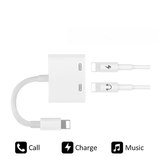 Dual 8 pin Splitter Earphone Headphone Audio & Charge Adapter JS29 Mobile Accessories