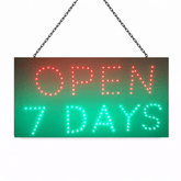 'Open 7 Days' LED Sign 48cm x 24cm Ready-Made LED Signs