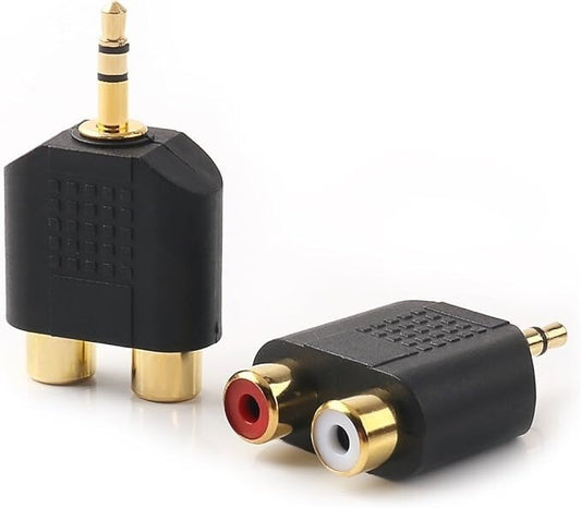 3.5mm Aux Male to 2 RCA Female Adaptor (M94)