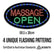 12V Oval 'Massage Open' LED Sign 68.5cm x 38cm w/ 3 Modes & Power Adapter Ready-Made LED Signs