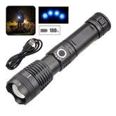 P50 LED Flashlight RS20 Super Bright Torch USB Rechargeable Zoom Lamp 5 Modes Outdoor Gear