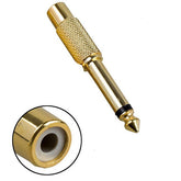 6.35mm 1/4" Male Mono Plug To 1 RCA Female M14 AV Adapters