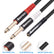 30cm 3.5mm AUX TRS Female to Dual 6.35mm Mono (ES23) TS Male Splitter AV Cables
