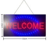 'Welcome' LED Sign 55cm x 33cm Ready-Made LED Signs