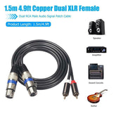1.5m Dual XLR Female to Dual RCA Male Cord AV Cables