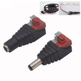 12V DC Male Female Solderless Terminal Adapter LED Strip CCTV Camera Accessories