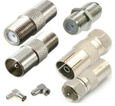 F-Type PAL Male Female Adapter Socket TV Antenna Cable F Connector Angle RG6 TV Accessories