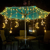 Warm White Solar Moon and Stars Xmas lights 3.5M Long Party Effects