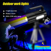 Superfire GF03 Fishing Torch High brightness 4 Led Source Cob Sensor Zoomable Outdoor Gear
