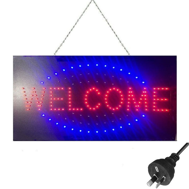 'Welcome' LED Sign 55cm x 33cm 240V Mains Power AU plug Super Bright ...