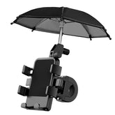 Phone Holder W/ Mini Umbrella Handlebar Mirror Mount for Motorcycle Bicycle Mobile Accessories