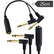 1/4 inch Splitter 6.35mm TRS Stereo Female to 90 Degree Dual 6.35mm Mono TS Male