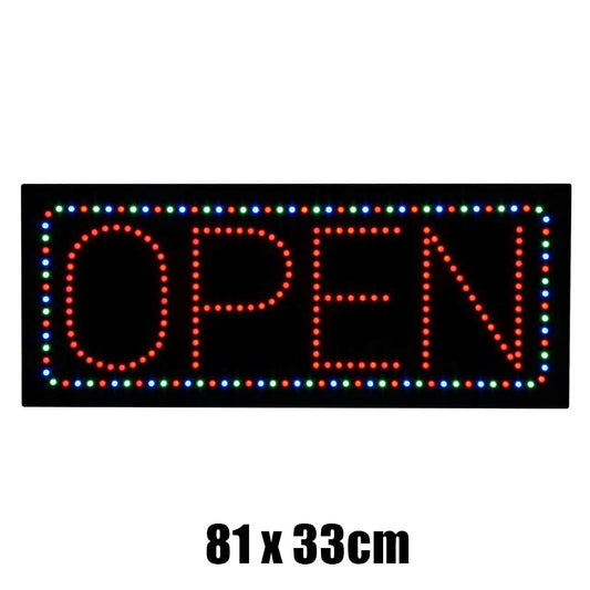 Epoxy OPEN LED Sign LARGE 81x33cm Shop Business Bright Colorful 12V F ...